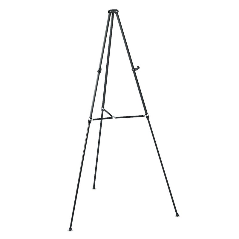 Quartet Easel, Aluminum, Lightweight, Telescoping, 66" Max. Height, Supports 25 lbs, Black (51E) - Image 1